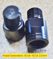 Pedal Extenders: 9/16"--9/16" 21mm
