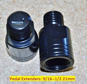 PEDALS EXTENDERS 21MM 1/2 TO 9/16 CHROME original 202005 New 